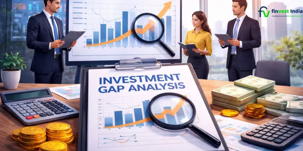 "Investment gap analysis showing financial assessment and business growth strategy"