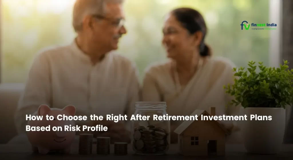 Senior couple planning finances with savings, coins, and house model representing after retirement investment plans - FINVEST INDIA